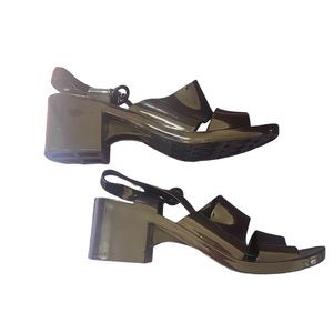 Black Plastic American Apparel Sandal Size 7 narrow